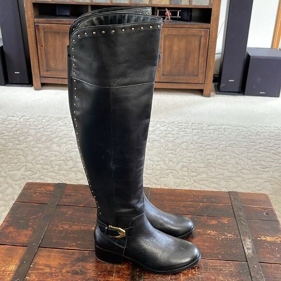 Gibson Latimer Black Leather Studded Over The Knee Boots Size 6 NWOT - Picture 3 of 8